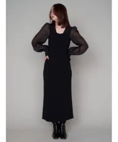 【美品】フレイアイディー＊オーガンスリーブストレートNTワンピース