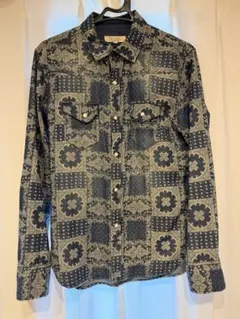 Lucky Brand デニムシャツ ペイズリー柄 XL - メルカリ