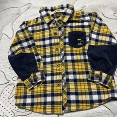 美品☆familiar ☆チェック柄長袖シャツ ☆90