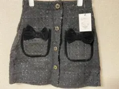 インパン裏地付きツイードリボン台形ミニスカート