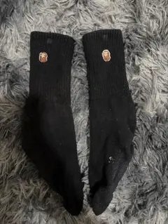 BAPE ソックス 黒 APE HEAD ワンポイント 中古のサムネイル