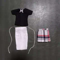 27cm　黒白ツーピース　プリーツスカート リトルファクトリー