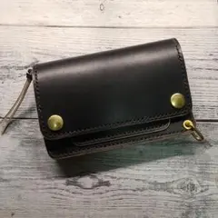 トラッカーウォレット　ミドル【MW茶芯丘染め】3層ver