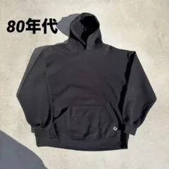 レア個体✨80s ブラック USA製 Russell ラッセル 無地パーカーXL
