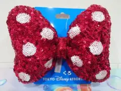 ミニー❤ヘアゴム❤スパンコール❤赤♡ディズニー♡リボン❤ヘアポニー♡新作♡レッド