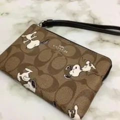 COACH スヌーピー刺繍ポーチ ブラウン 2026年最新】coach スヌーピー ポーチの人気アイテム - メルカリ