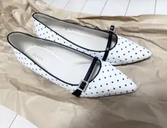 RANDAドット柄リボン付きパンプス