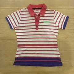 adidas レディース ゴルフウェア ポロシャツ ボーダー柄 M