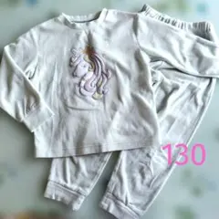 【GU】130cm⭐️フリースパジャマ(ユニコーン柄)