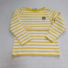 PETIT BATEAU 白/黄色 ストライプ 長袖カットソー　100 4ans