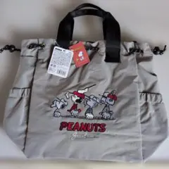 PEANUTS キャラクター刺繍 トートバッグ