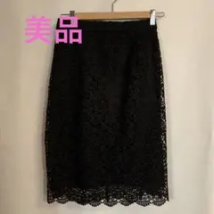 【SALE】ほぼ未使用♡UNIQLO♡黒レースタイトスカート