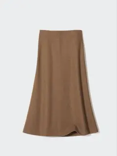 ユニクロ　 ブラッシュドジャージーフレアスカート　ブラウン　XLサイズ