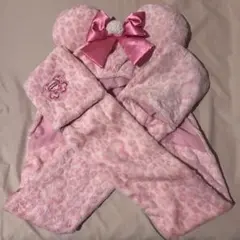 ディズニーミニーヒョウ柄ピンクマフラー