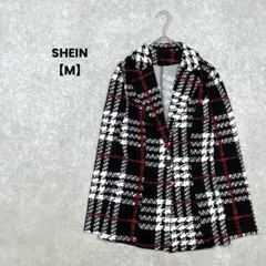 SHEIN チェック柄テーラードジャケット【M】カジュアル　お洒落　やや薄手