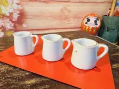 ホワイト 陶器製 クリーマー ピッチャー型　3個セット