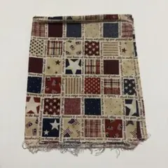 【新品・未使用（美品）値下げ中‼️】アメリカ国旗柄の洋裁布（ベージュ）