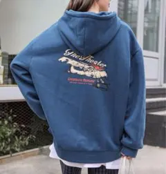 【即日発送❗️】ダークブルー パーカー Lサイズ