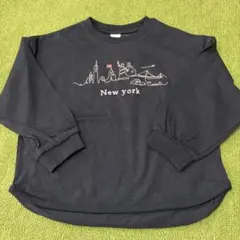即購入OK❗️《新品》コトリ世界の刺繍 ニューヨーク薄手長袖Tシャツ 110cm