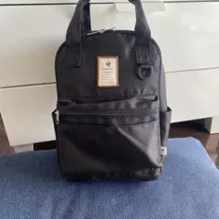 ルコック　ブラックキャンバスバックパック