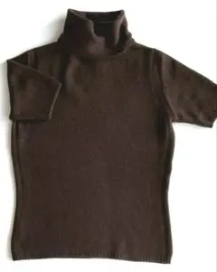 厚みのあるカシミヤセーター タートルネック　半袖　　ニット