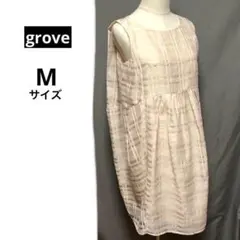 （グローブ）シアーノースリーブシャドーチェックワンピース　Mサイズ　フェミニン