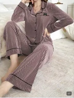 リボン装飾 無地 レディース ふわふわパジャマセット