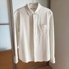 【美品】ZARA ザラ メンズ 長袖シャツ ストライプ 白 Sサイズ カジュアル