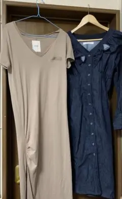herlipto Denim Effect Ruffled Dress 2点