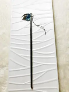 青色ビーズ付き金属かんざし