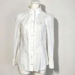 BURBERRY】ブルーレーベル フリル シャツ ブラウス ノバチェック 38 