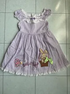 Shirley temple シャーリーテンプル　紫×白ストライプドレス