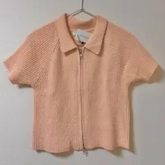 【値下げ交渉可】GIORDANO ジップアップ 半袖ニットのサムネイル