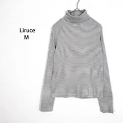 しまむら◉カットソー ブラック×ホワイト ボーダー タートルネック レイヤード