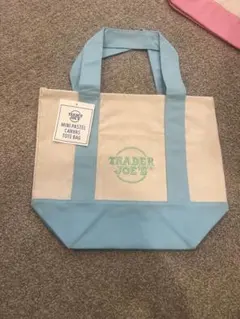 TRADER JOE'S ミニキャンバストートバッグ ブルー
