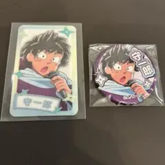忍たま乱太郎　カラオケの鉄人　トレーディングビジュアルカード　浜守一郎　缶バッジ