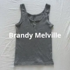 Brandy Melville リブタンクトップ グレー ボタン付きのサムネイル