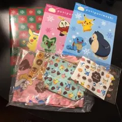 ポケットモンスター　ミスドクリアファイル&ポーチ、エコバッグ