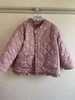 ノーカラーハート刺しゅうブルゾン