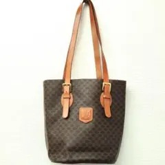 【T】CELINE　セリーヌ　トートバッグ　マカダム柄　バケツ型　肩掛け