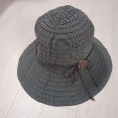 たためる帽子 バケットつば広ハット グレー系