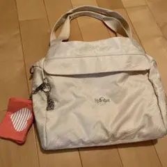 kipling ピンククリーム色 ショルダーバッグ
