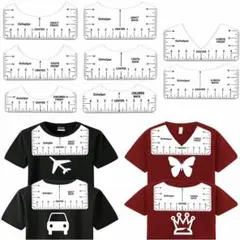 8 ピース T シャツ定規ポータブルセット T シャツ用 PVC 位置合わせ