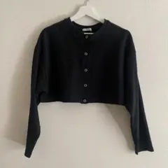 最終値下げ！ INGNI 黒 クロップド丈 長袖　カーディガン M