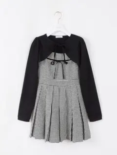 evelyn プリーツセットワンピース　千鳥柄