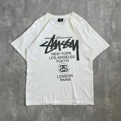 STUSSY　ステューシー　ショーンフォントロゴ　ワールドツアー　S/S TEE