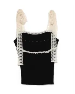 Cotton ribbon tank Black - メルカリ