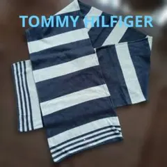 トミーヒルフィガー　NAVYコットンマフラー大判　ショールひざ掛けにも！春物
