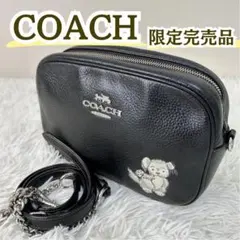 新作COACH コーチ 財布 ハッピードッグ刺繍 黒 レザー 二つ折 未使用級〉新作COACH コーチ 財布 ハッピードッグ刺繍 黒 レザー 二