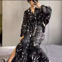 【新品】大きいサイズ　レディースゆったりロングワンピース　体型カバー韓国長袖秋冬